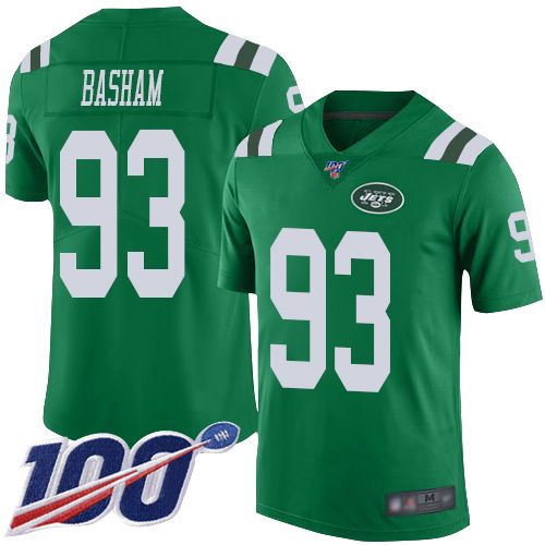 New York Jets Limited Green Youth Tarell Basham Jersey NFL Football 93 100th Season Rush Vapor Untouchable